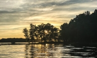 The sun glows over White Bear Lake.