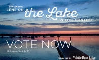 A graphic announcing voting for the 2020 Lens on the Lake photo contest.