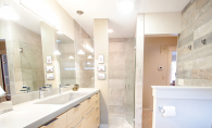 A bathroom remodeled by Bald Eagle Construction, voted Best Remodeler in the Best of White Bear Lake 2019 readers' choice survey.