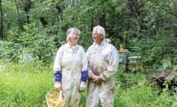 Beekeeper Andy Sorenson and his neighbor Mary Wingfield