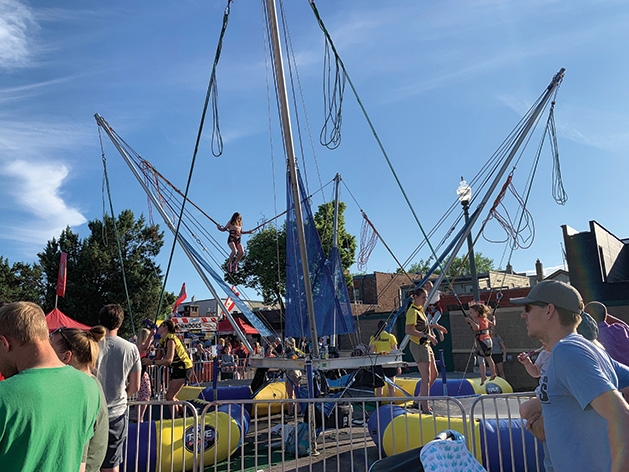 A bungee jump ride at White Bear Lake Marketfest 2019