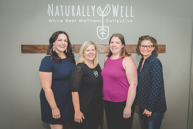 Naturally Well White Bear Wellness Collective practice owners Lauren Robbins, Amber Moravec, Amber Hanson, Patty Nelson