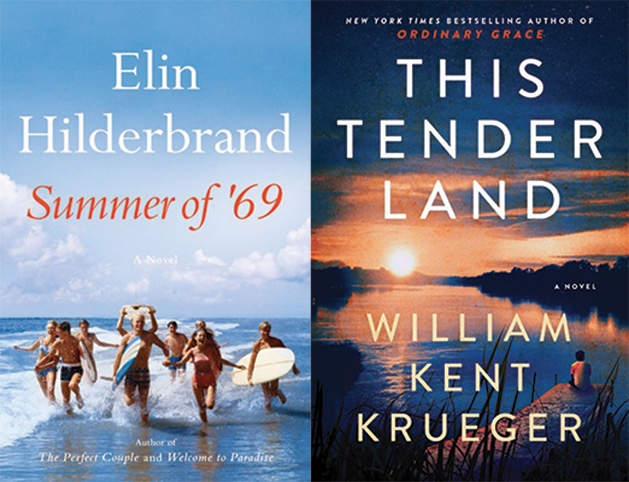 "Summer of '69" by Elin Hilderbrand and "This Tender Land" by William Kent Krueger