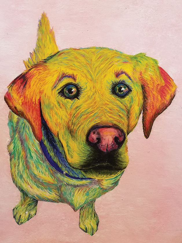 A painting of a yellow lab, "Murray," by White Bear Lake High School senior Anika Dahl