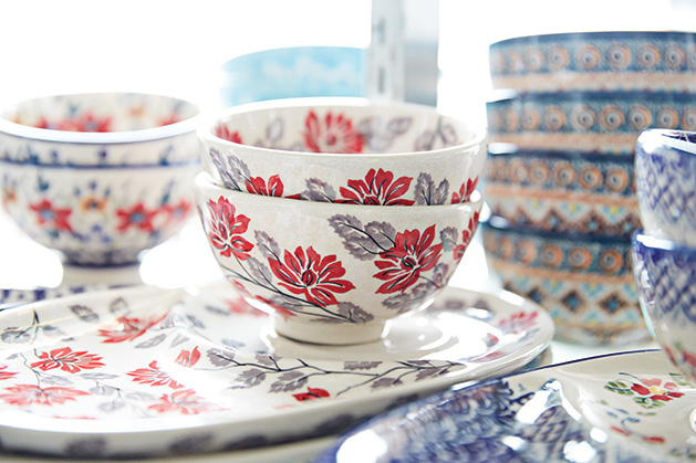 Blue Water Polish Pottery Bowls and plates from Blue Water Polish Pottery.