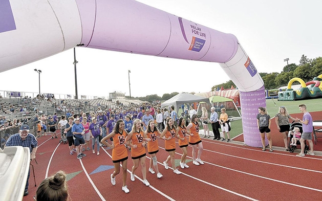 The finish line at the American Cancer Society's Relay for Life in White Bear Lake.