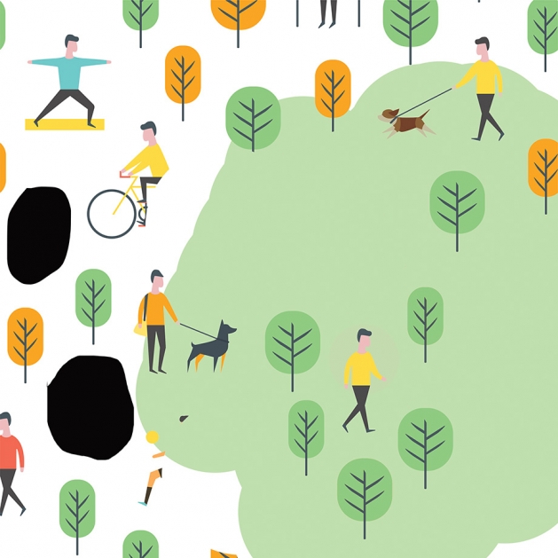 Clip art of people playing in the park