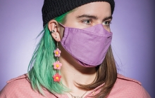Woman wearing Spotted Mushroom Co. earrings.