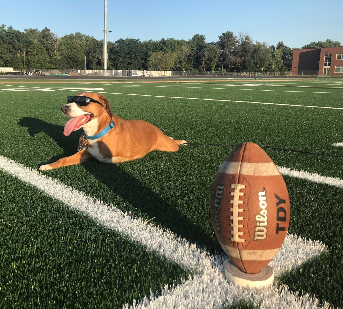 Trace Visiting the New High School Football Field